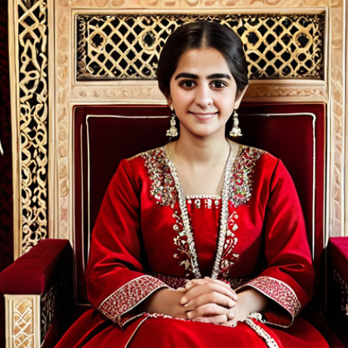 Home 20 A young Turkish bride-to-be wearing a modest, richly embroidered traditional red 'bindallı' dress, fully clothed, appropriate attire. She is seated elegantly on a 'kına tahtı' (henna throne) in a beautifully decorated kına night venue, adorned with traditional Turkish patterns and soft, warm lighting. Female family members and friends are respectfully gathered around in the background, out of focus. The mood is calm, reflective, and graceful. Professional photography, high resolution, detailed, cinematic lighting, perfect anatomy, correct proportions, natural pose, well-formed hands, proper finger count, natural body proportions, safe for work, appropriate content, fully clothed, modest, family-friendly.