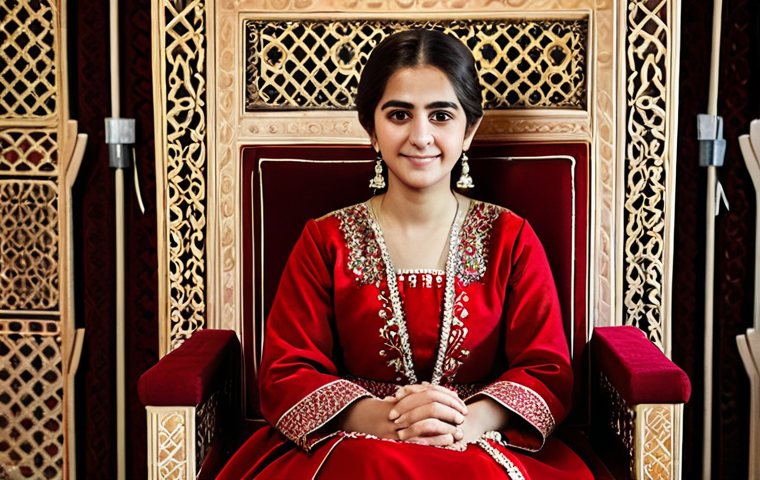 A young Turkish bride-to-be wearing a modest, richly embroidered traditional red 'bindallı' dress, fully clothed, appropriate attire. She is seated elegantly on a 'kına tahtı' (henna throne) in a beautifully decorated kına night venue, adorned with traditional Turkish patterns and soft, warm lighting. Female family members and friends are respectfully gathered around in the background, out of focus. The mood is calm, reflective, and graceful. Professional photography, high resolution, detailed, cinematic lighting, perfect anatomy, correct proportions, natural pose, well-formed hands, proper finger count, natural body proportions, safe for work, appropriate content, fully clothed, modest, family-friendly.